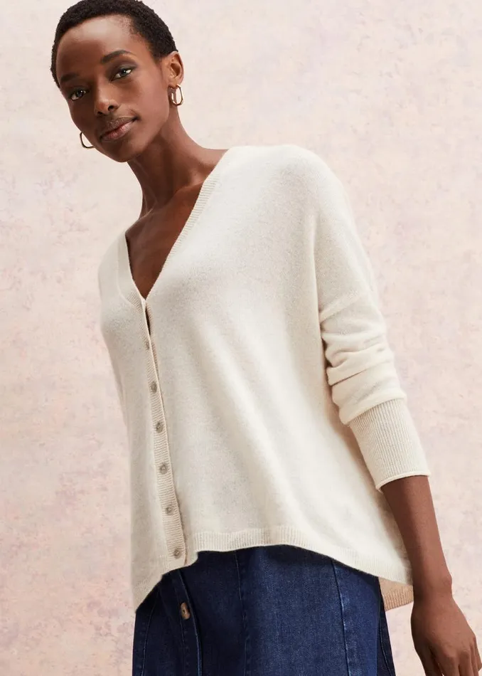 Phase Eight Knitwear Arabella Cashmere Cardigan Buttermilk 8211 Women