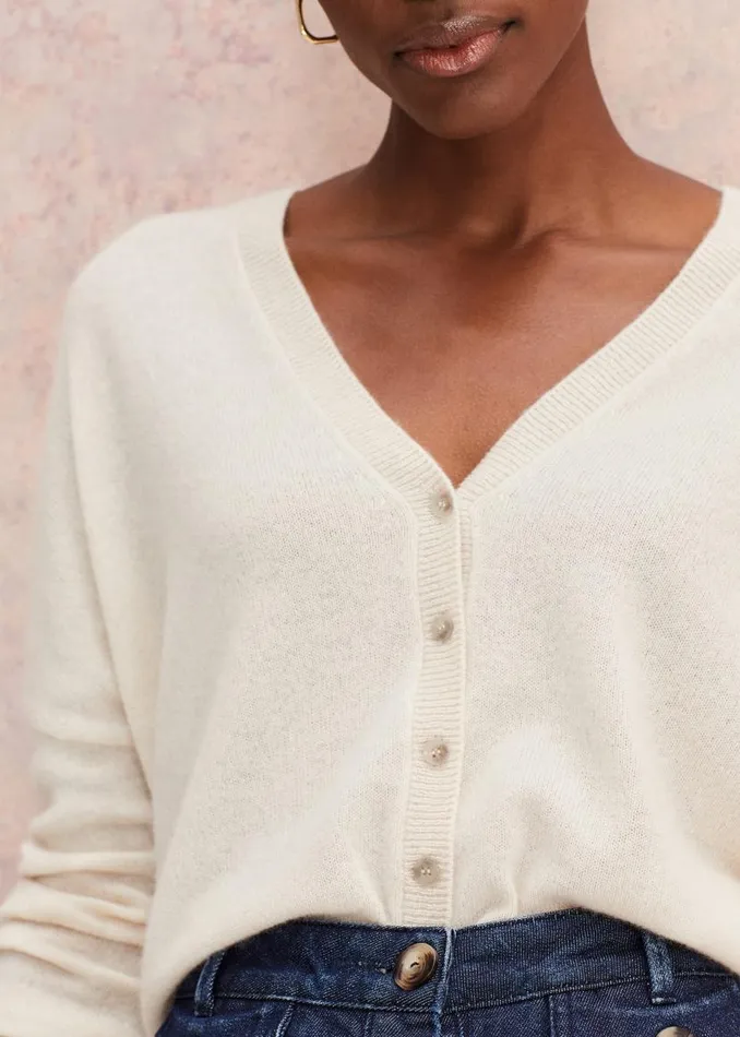 Phase Eight Knitwear Arabella Cashmere Cardigan Buttermilk 8211 Women