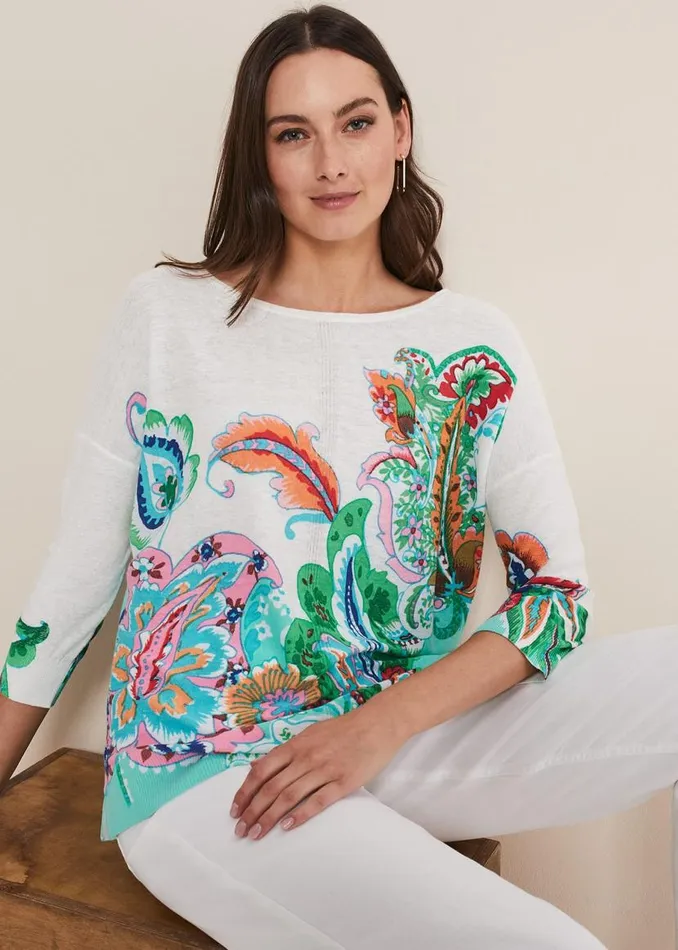 Phase Eight Knitwear Azalia Paisley Print Knit Multicoloured 8211 Women