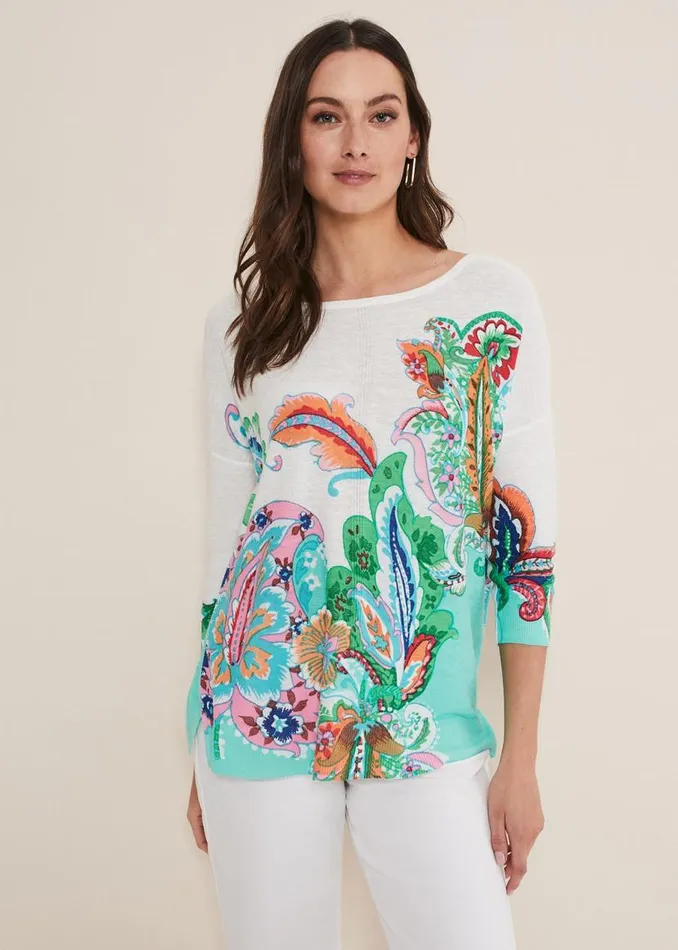 Phase Eight Knitwear Azalia Paisley Print Knit Multicoloured 8211 Women