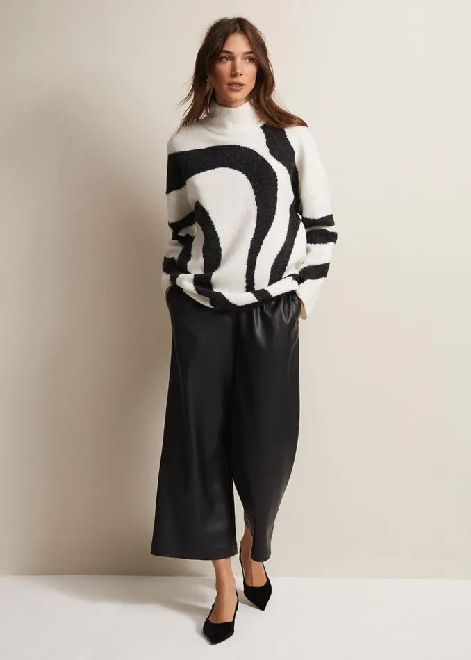 Phase Eight Knitwear Briony Swirl Print Jumper Blackivory 8211 Women