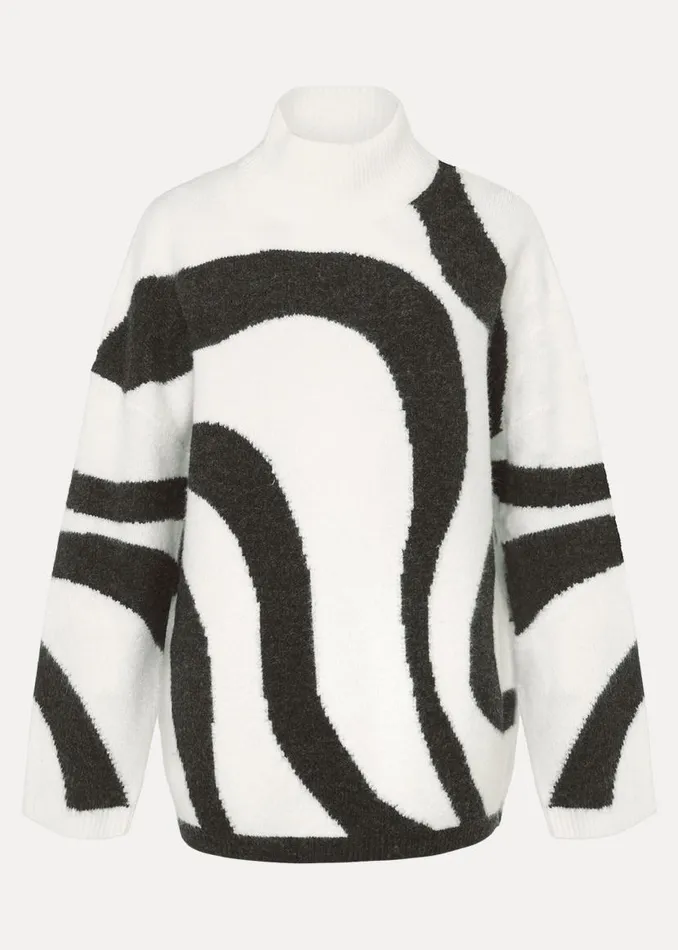 Phase Eight Knitwear Briony Swirl Print Jumper Blackivory 8211 Women