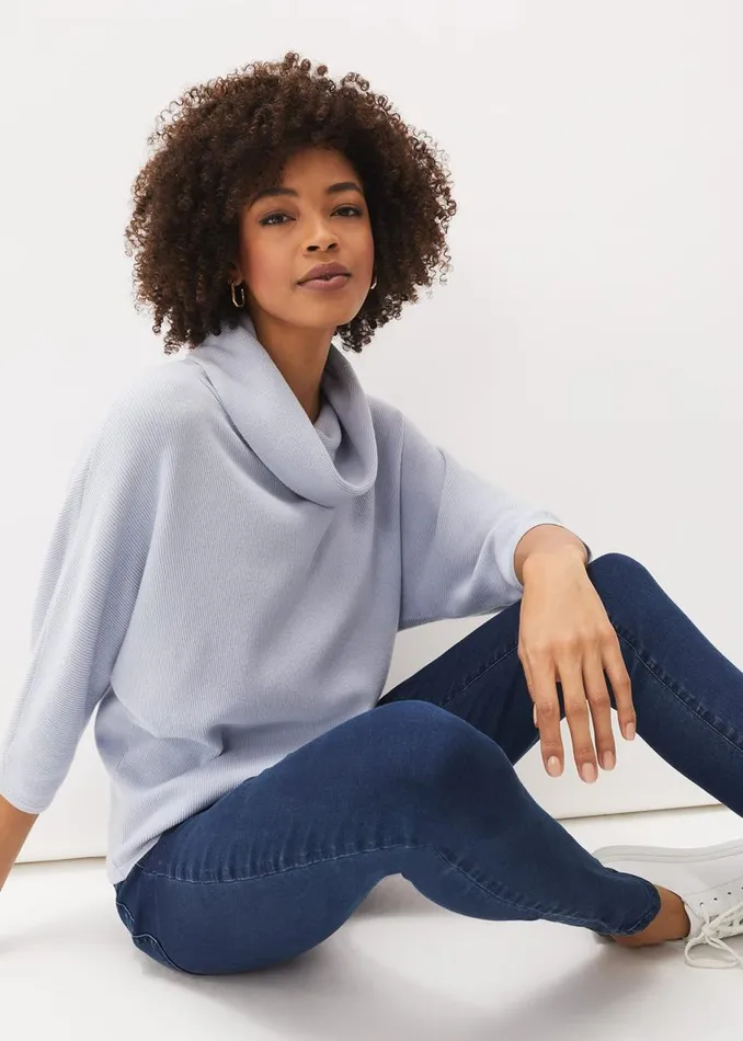 Phase Eight Knitwear Camillan Cowl Neck Knit Jumper Pale Blue 8211 Women
