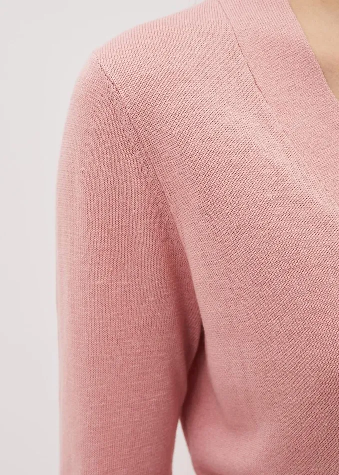 Phase Eight Knitwear Camille Linen Longline Cardigan Pale Pink 8211 Women