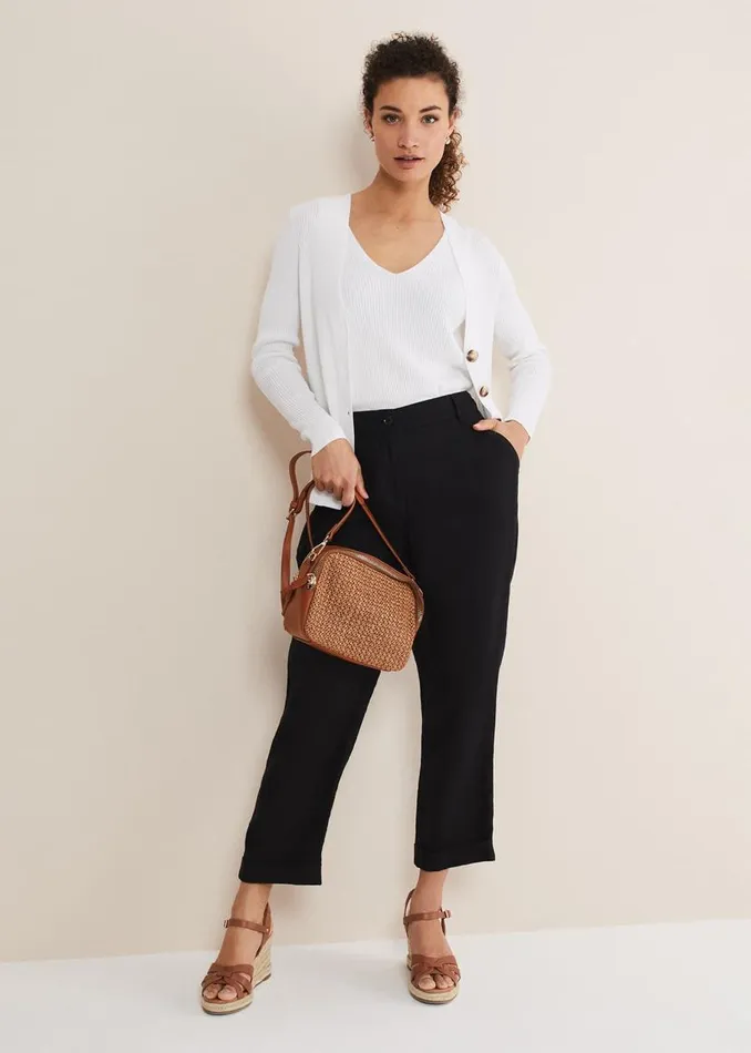 Phase Eight Knitwear Caryl Ribbed Cardigan White 8211 Women