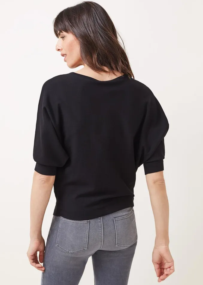 Phase Eight Knitwear Cristine Batwing Fine Knit Jumper Black 8211 Women