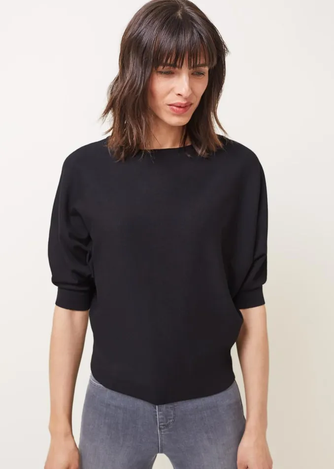Phase Eight Knitwear Cristine Batwing Fine Knit Jumper Black 8211 Women