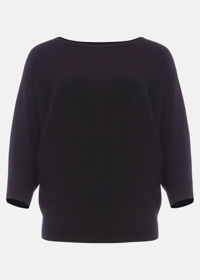 Phase Eight Knitwear Cristine Batwing Fine Knit Jumper Black 8211 Women