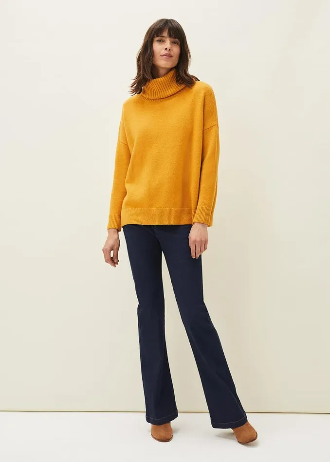 Phase Eight Knitwear Eva Roll Neck Jumper Ochre 8211 Women