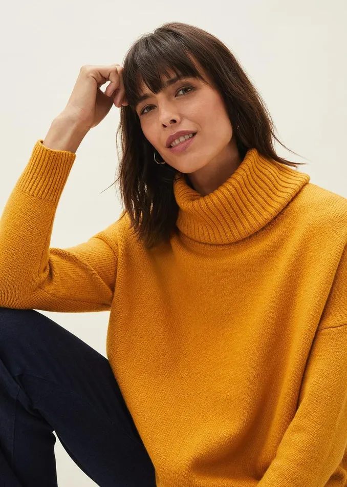 Phase Eight Knitwear Eva Roll Neck Jumper Ochre 8211 Women