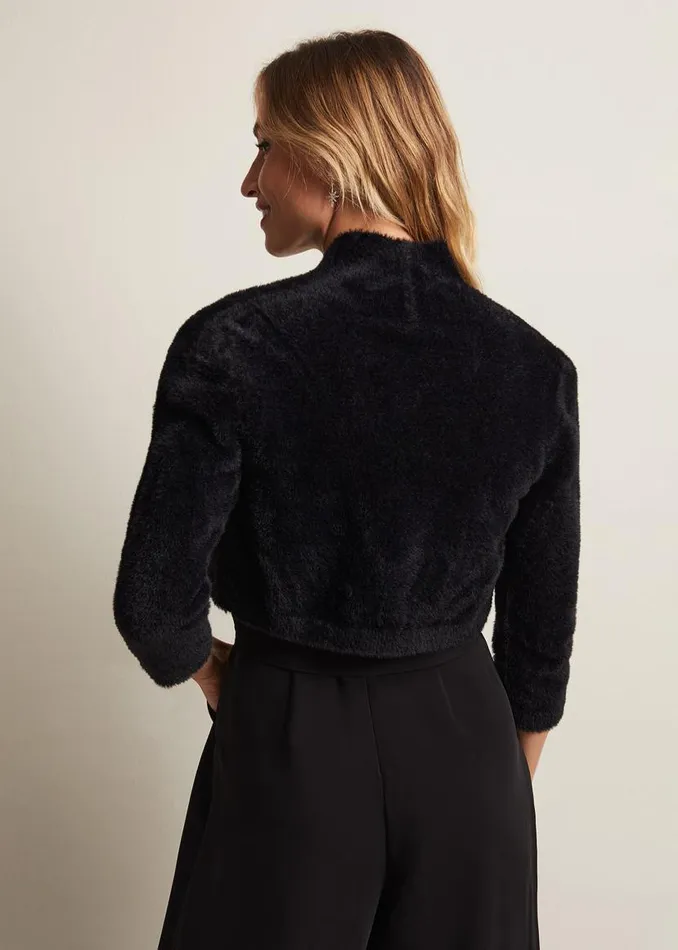 Phase Eight Knitwear Fay Fluffy Bolero Black 8211 Women