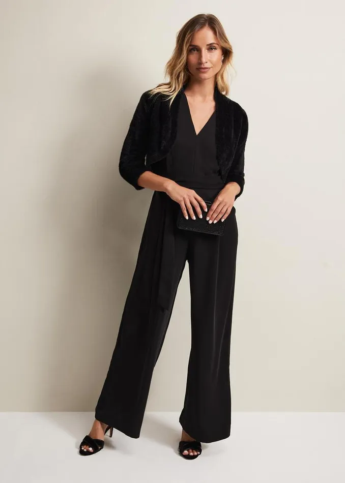 Phase Eight Knitwear Fay Fluffy Bolero Black 8211 Women