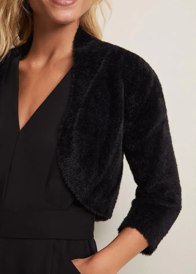 Phase Eight Knitwear Fay Fluffy Bolero Black 8211 Women