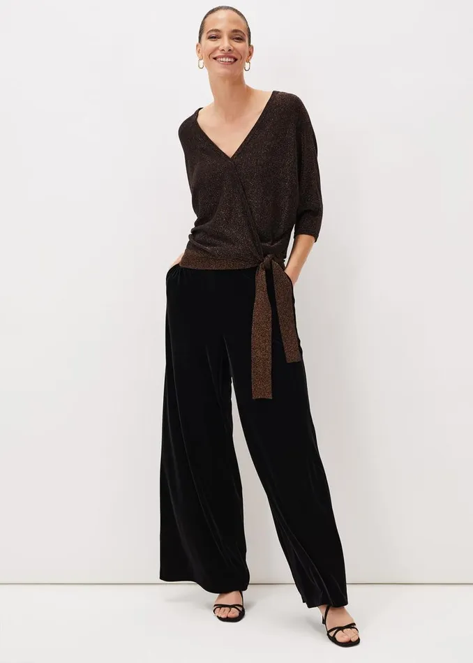 Phase Eight Knitwear Harper Wrap Knit Top Bronze 8211 Women