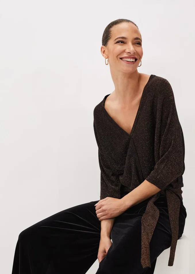 Phase Eight Knitwear Harper Wrap Knit Top Bronze 8211 Women