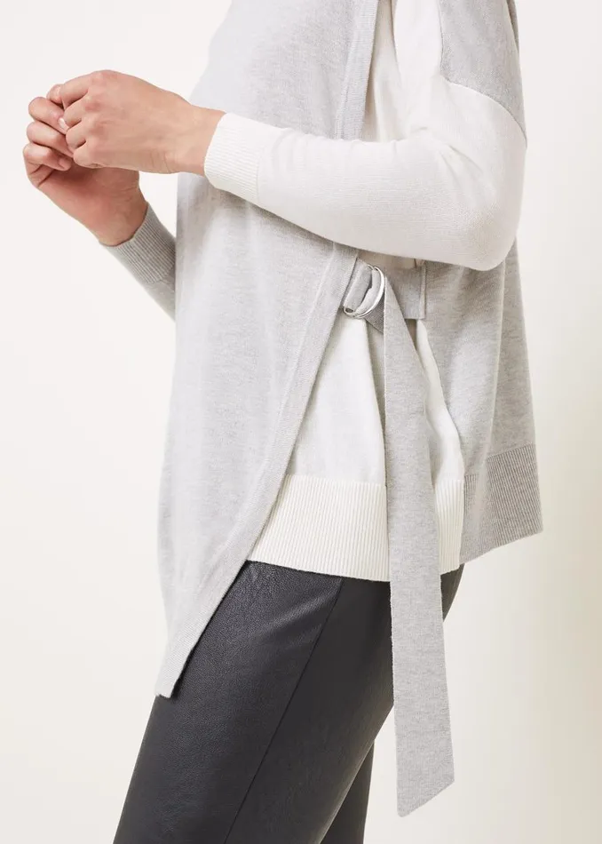 Phase Eight Knitwear Karina DRing Colourblock Fine Knit Jumper Greyivory 8211 Women Phase Eight Knitwear Karina DRing Colourblock Fine Knit Jumper Greyivory 8211 Women