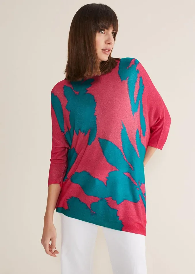 Phase Eight Knitwear Madison Printed Asymmetric Hem Jumper Multicoloured 8211 Women