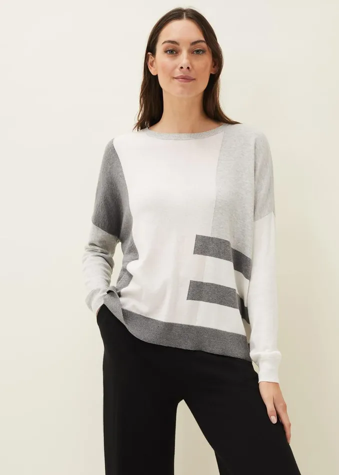 Phase Eight Knitwear Melisse Colourblock Stripe Jumper Pink Multi 8211 Women
