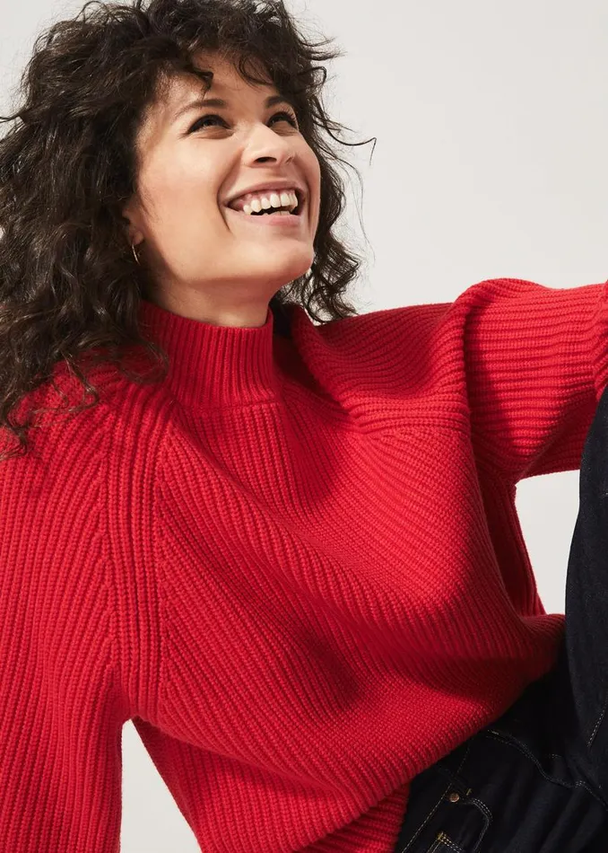 Phase Eight Knitwear Yaretzi Ribbed Jumper Red 8211 Women