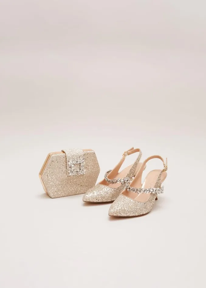 Phase Eight Occasion Shoes Glitter Embellished Pointed Slingback Gold 8211 Women Phase Eight Occasion Shoes Glitter Embellished Pointed Slingback Gold 8211 Women