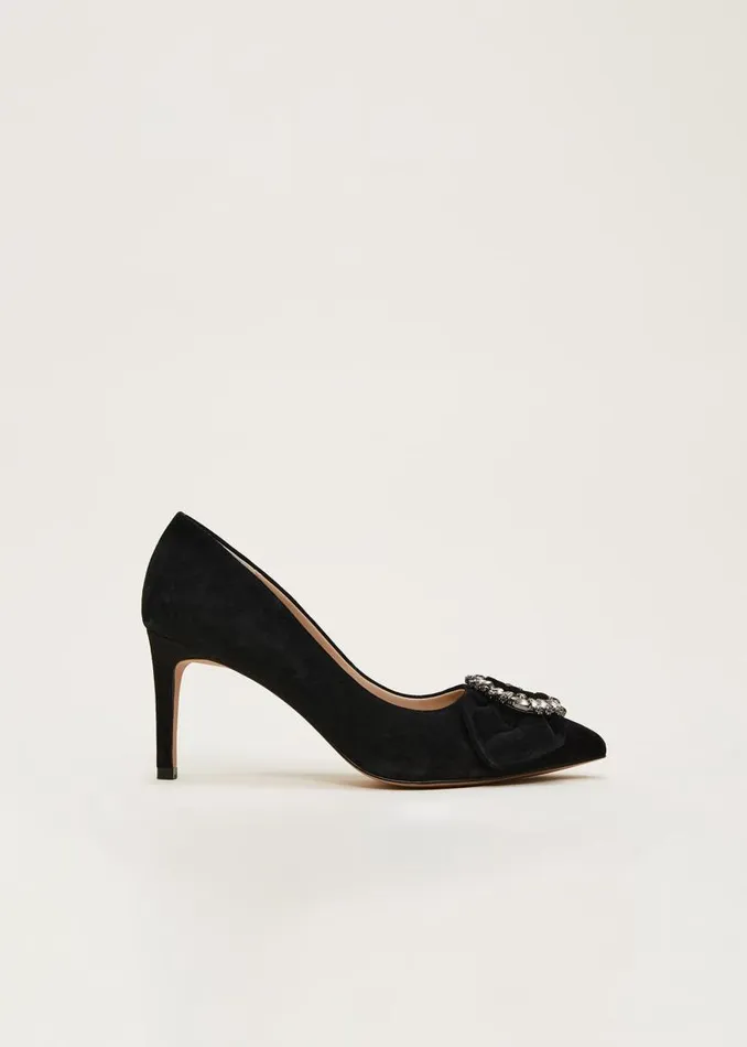 Phase Eight Occasion Shoes Jewel Front Bow Court Shoe Black 8211 Women