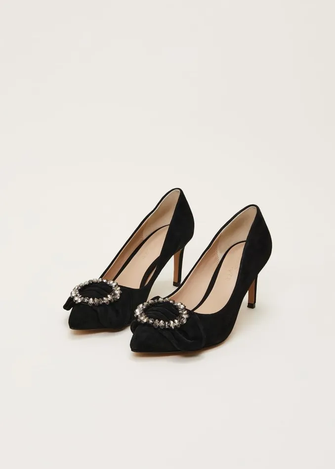 Phase Eight Occasion Shoes Jewel Front Bow Court Shoe Black 8211 Women