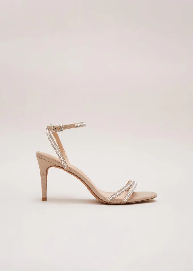 Phase Eight Occasion Shoes Pearl Embellished Barely There Sandal Metallic 8211 Women