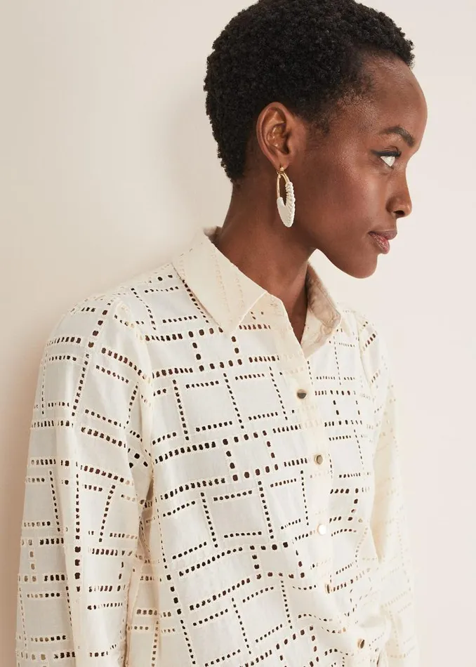 Phase Eight Shirts and Blouses Alice Broderie Blouse Ecru 8211 Women