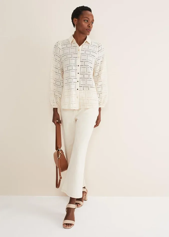 Phase Eight Shirts and Blouses Alice Broderie Blouse Ecru 8211 Women