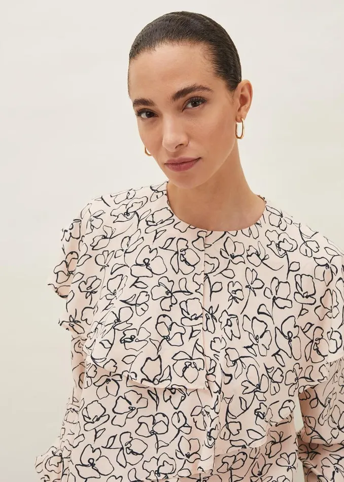 Phase Eight Shirts and Blouses Ida Floral Blouse Pinkgrey 8211 Women