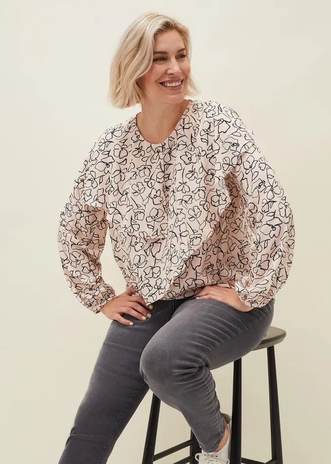 Phase Eight Shirts and Blouses Ida Floral Blouse Pinkgrey 8211 Women