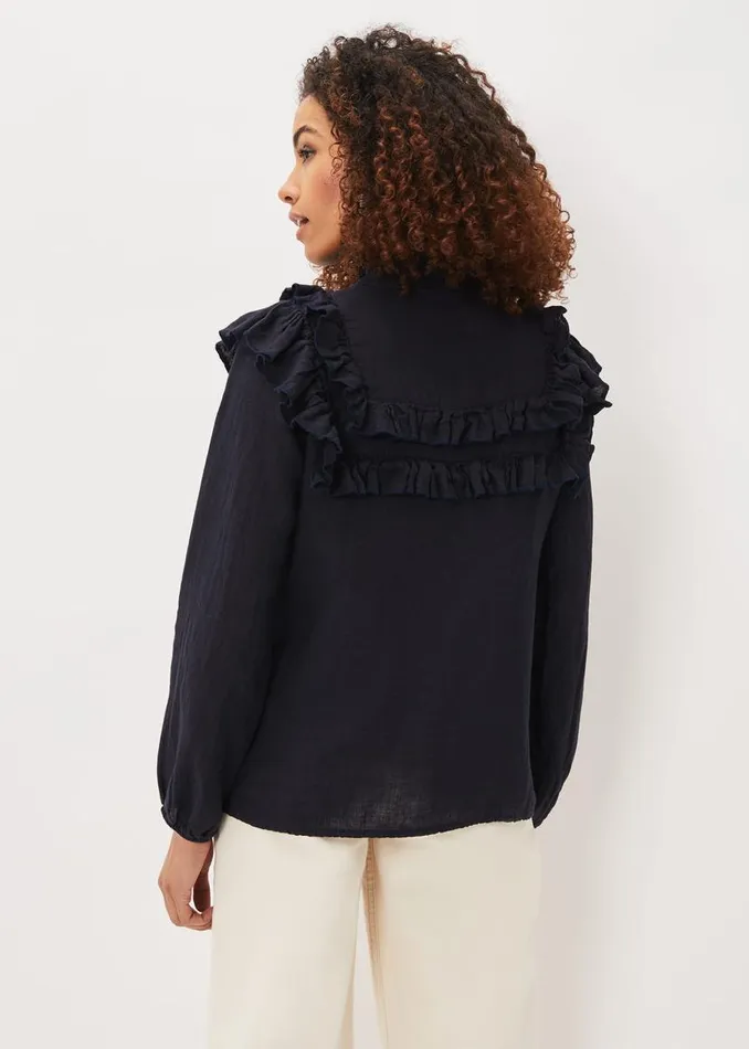 Phase Eight Shirts and Blouses Imogen Linen Blouse Navy 8211 Women