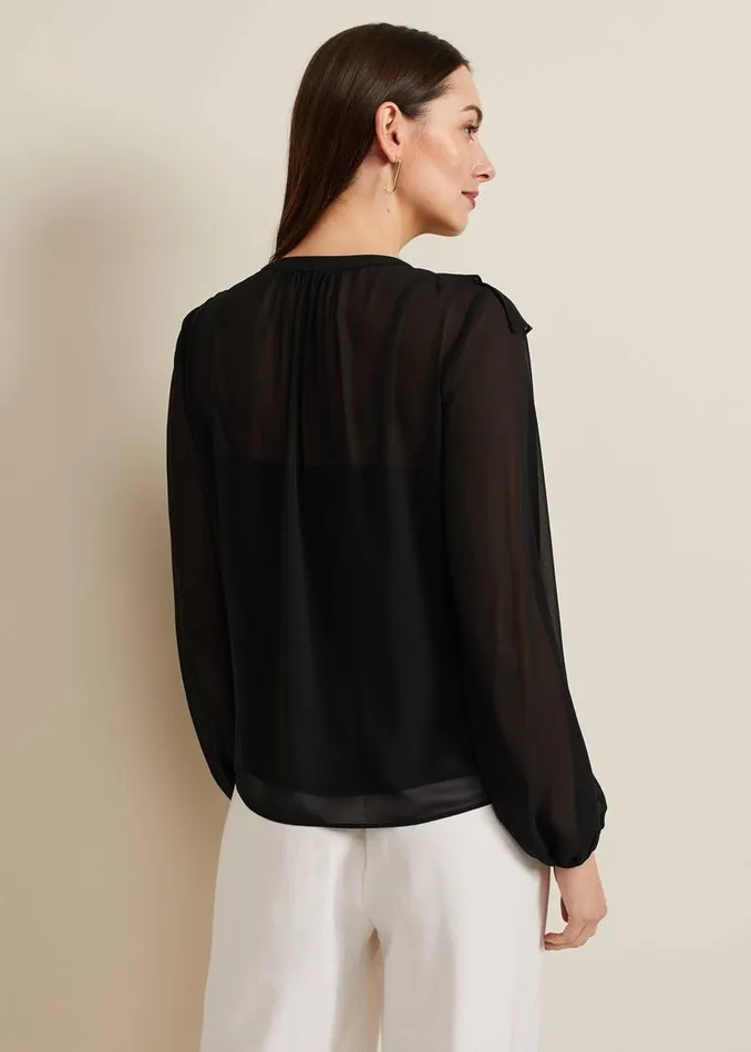 Phase Eight Shirts and Blouses Ivana Ruffle Blouse Black 8211 Women