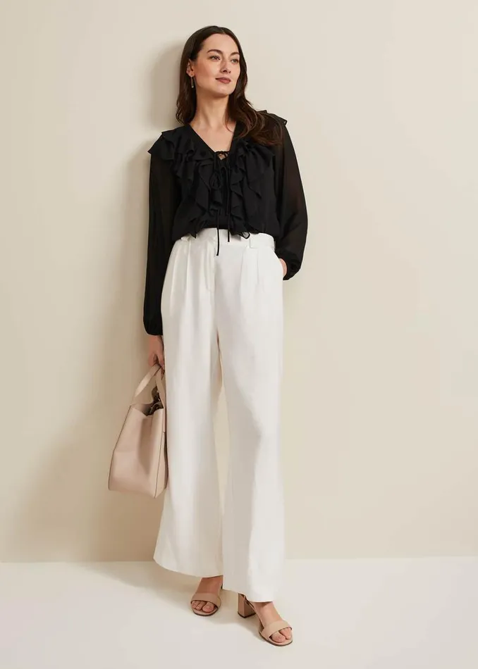 Phase Eight Shirts and Blouses Ivana Ruffle Blouse Black 8211 Women
