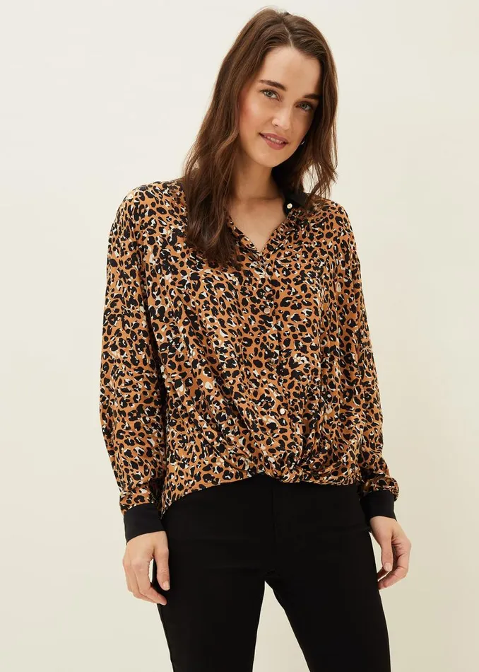 Phase Eight Shirts and Blouses Kaelie Leopard Twist Front Blouse Blackmulti 8211 Women Phase Eight Shirts and Blouses Kaelie Leopard Twist Front Blouse Blackmulti 8211 Women