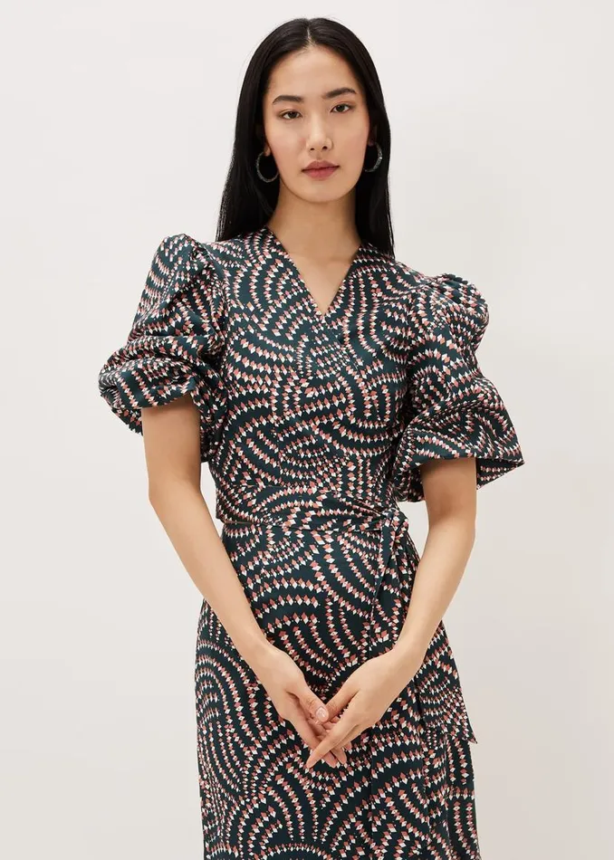 Phase Eight Shirts and Blouses Kiri CoOrd Geo Metric Blouse Ocean Coral 8211 Women Phase Eight Shirts and Blouses Kiri CoOrd Geo Metric Blouse Ocean Coral 8211 Women