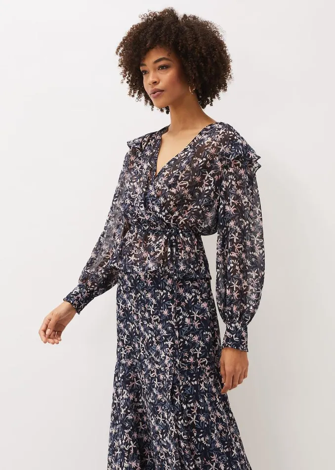 Phase Eight Shirts and Blouses Lola Floral CoOrd Blouse Navypink 8211 Women