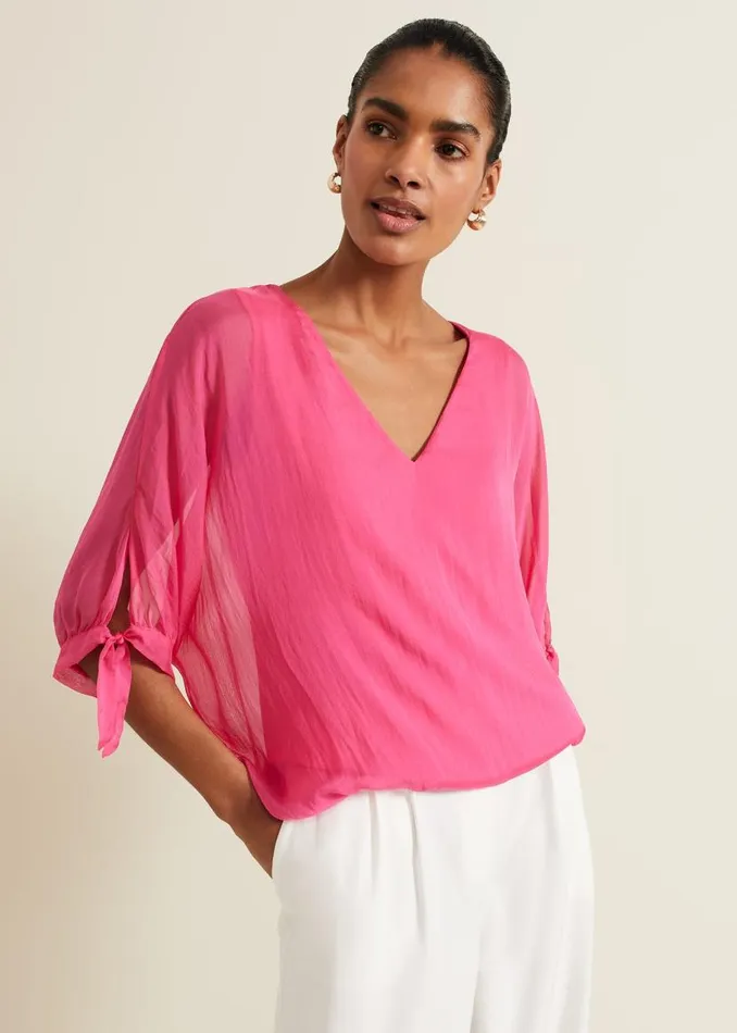 Phase Eight Shirts and Blouses Madison Pink Silk Blouse Pink 8211 Women