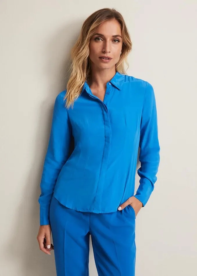 Phase Eight Shirts and Blouses Nadelina Luxe Plain Fitted Shirt Teal 8211 Women Phase Eight Shirts and Blouses Nadelina Luxe Plain Fitted Shirt Teal 8211 Women