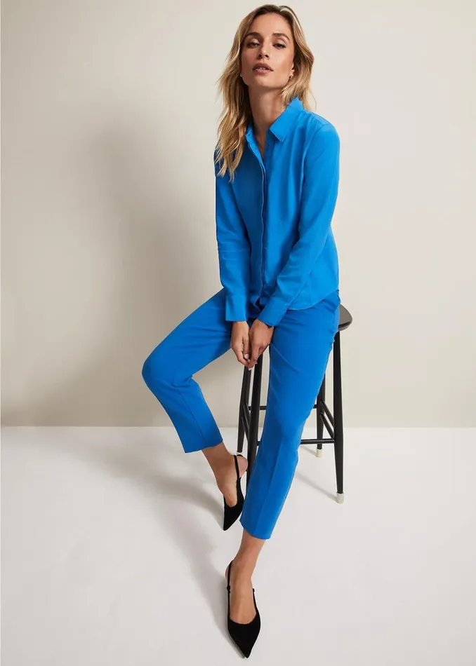 Phase Eight Shirts and Blouses Nadelina Luxe Plain Fitted Shirt Teal 8211 Women Phase Eight Shirts and Blouses Nadelina Luxe Plain Fitted Shirt Teal 8211 Women
