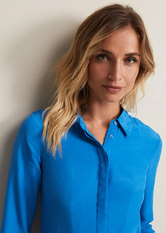 Phase Eight Shirts and Blouses Nadelina Luxe Plain Fitted Shirt Teal 8211 Women Phase Eight Shirts and Blouses Nadelina Luxe Plain Fitted Shirt Teal 8211 Women