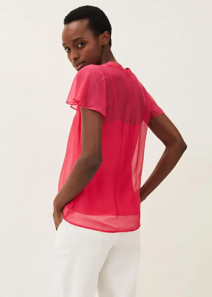 Phase Eight Shirts and Blouses Naya Silk Fitted Blouse Pink 8211 Women
