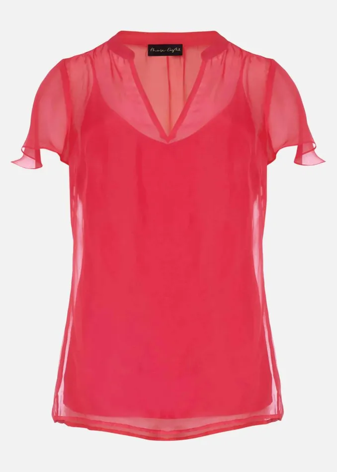 Phase Eight Shirts and Blouses Naya Silk Fitted Blouse Pink 8211 Women