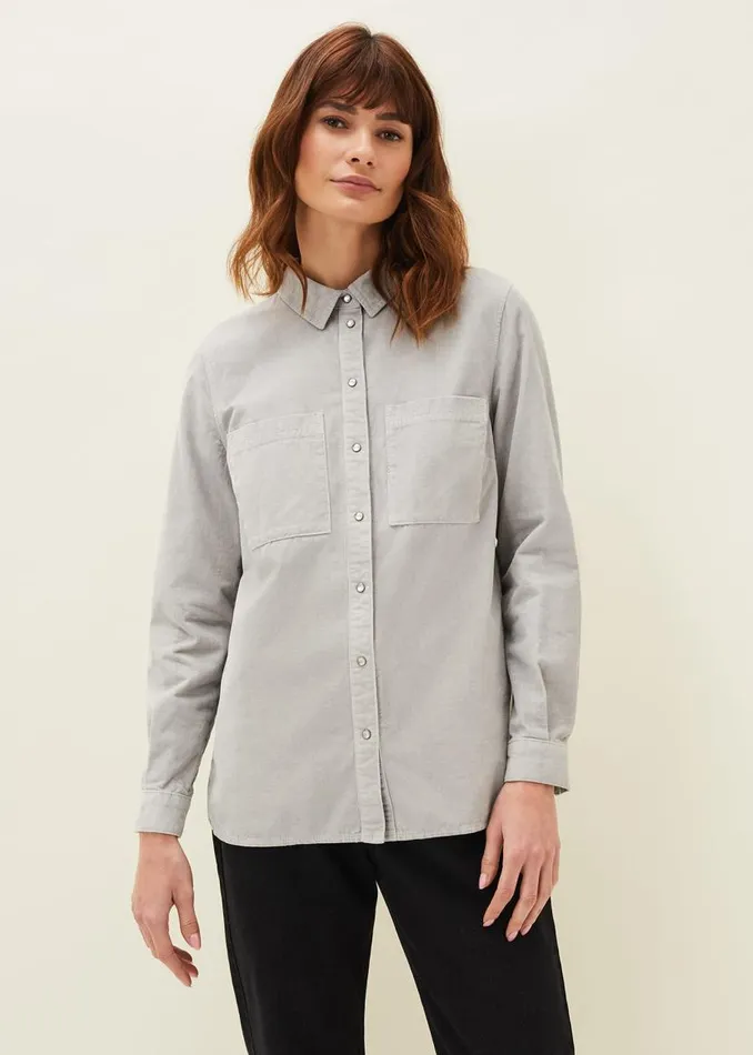 Phase Eight Shirts and Blouses Peggie Corduroy Oversized Shirt Mint 8211 Women