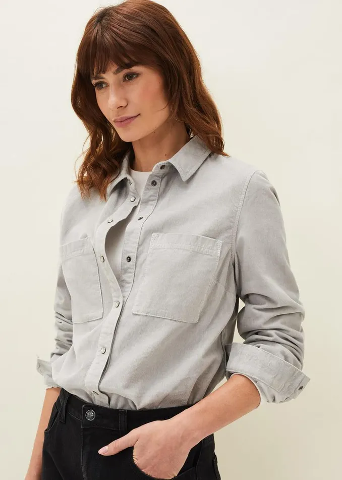 Phase Eight Shirts and Blouses Peggie Corduroy Oversized Shirt Mint 8211 Women