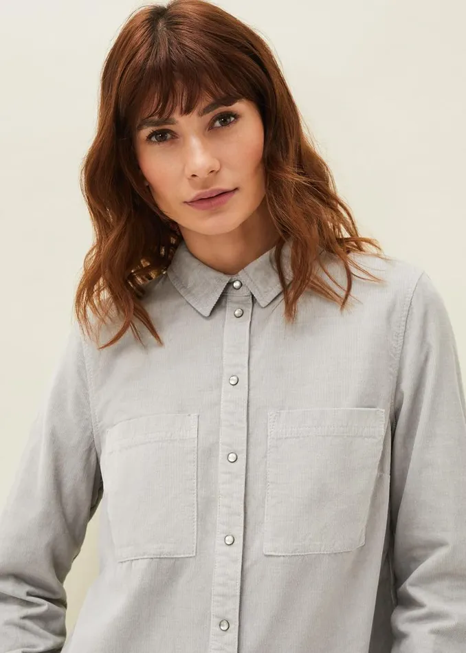 Phase Eight Shirts and Blouses Peggie Corduroy Oversized Shirt Mint 8211 Women
