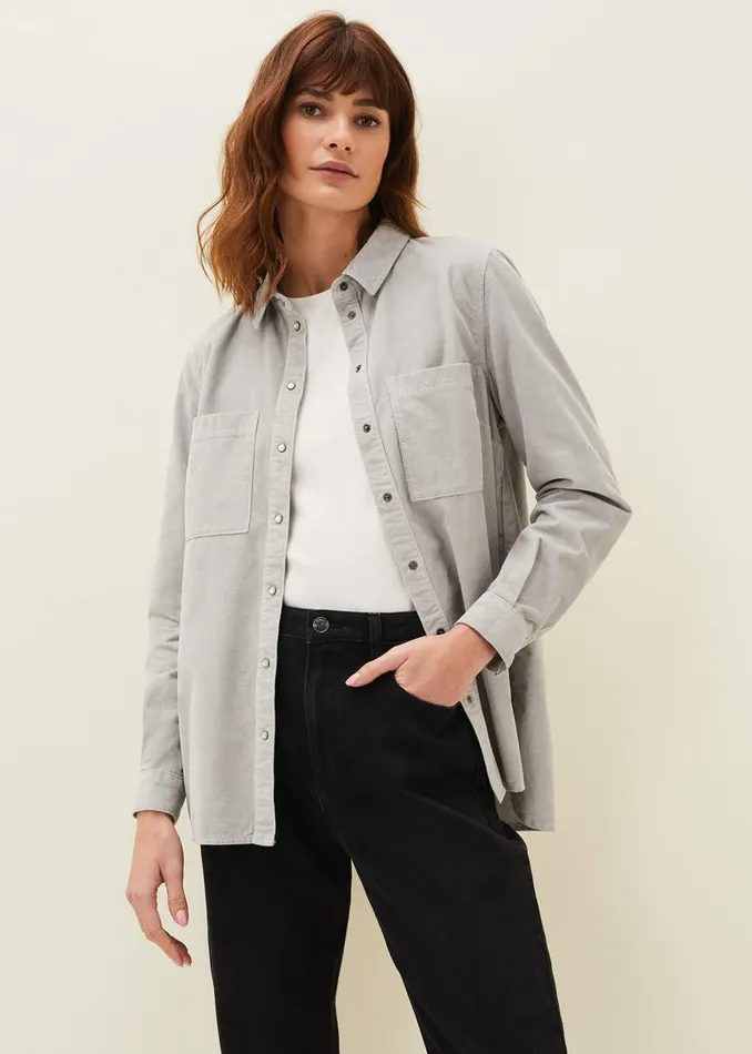 Phase Eight Shirts and Blouses Peggie Corduroy Oversized Shirt Mint 8211 Women