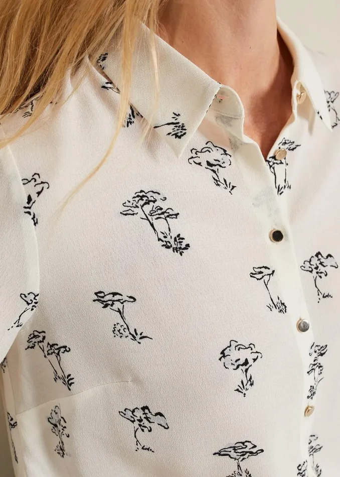 Phase Eight Shirts and Blouses Riley Printed Shirt Ivory 8211 Women