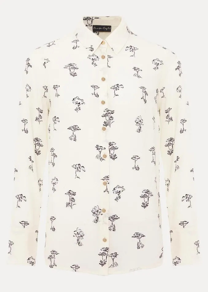Phase Eight Shirts and Blouses Riley Printed Shirt Ivory 8211 Women