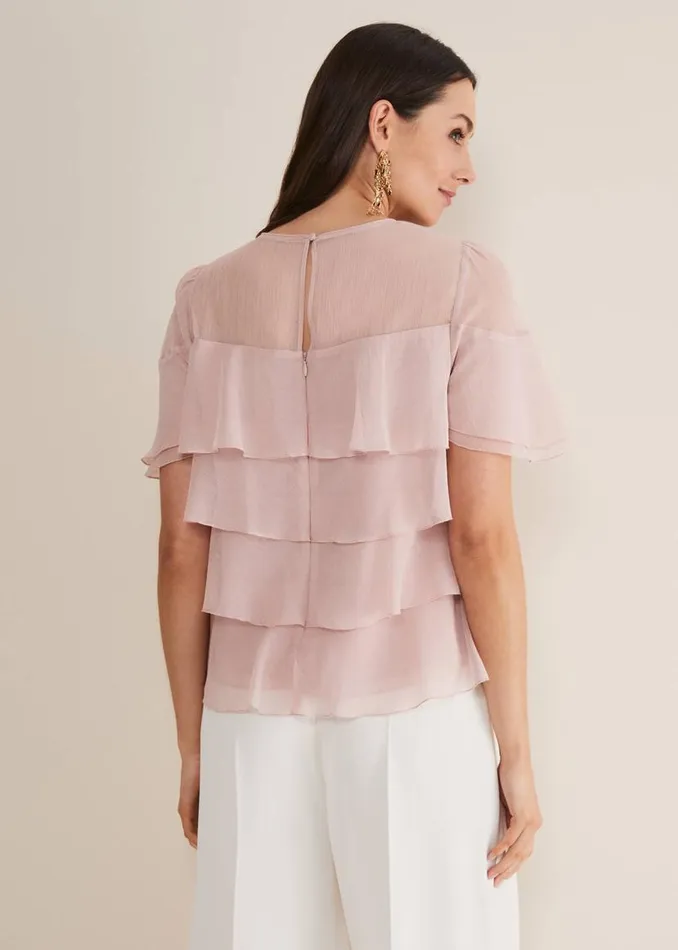 Phase Eight Shirts and Blouses Stacey Ruffle Blouse Soft Pink 8211 Women